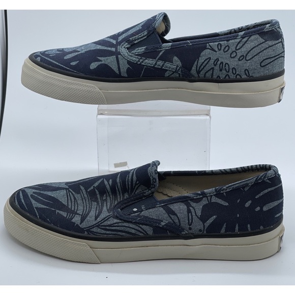 Sperry Topsider Canvas Slip-On Sneakers B14-61432 Women's Size 6 Men's Size 4.5 - Picture 3 of 8